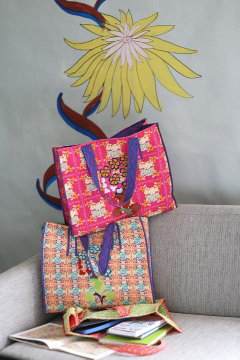 Pillow Bag - Bunga Raya Tiles Pink