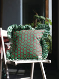Square Ruffle Pillow - Gingko Emerald