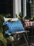 Rectangular Ruffle Pillow - Crepe Ginger Diva Blue