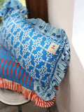 Rectangular Ruffle Pillow - Crepe Ginger Diva Blue