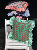 Square Ruffle Pillow - Gingko Emerald