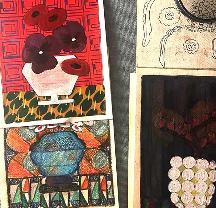 The sketches behind radicchio & violets