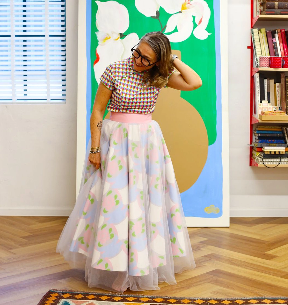 The skirt that thinks it is a painting.